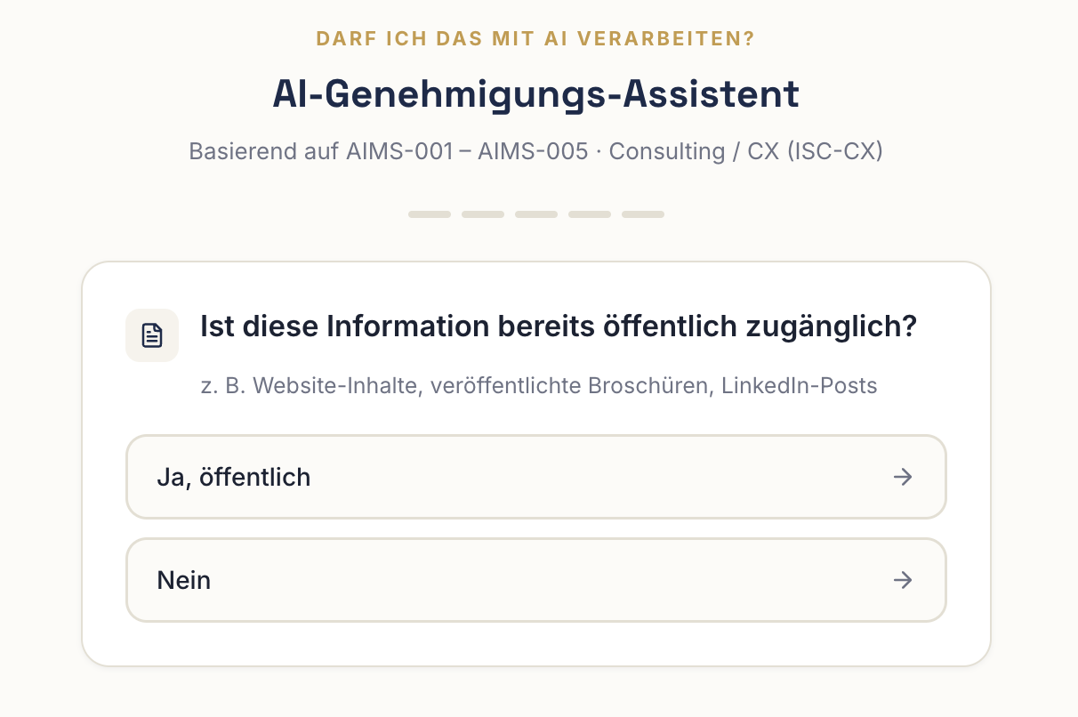 Casaios AI approval assistant asking a governance question